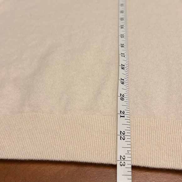 COS 100% Cashmere Mock Neck T-Shirt Ivory - Picture 10 of 11